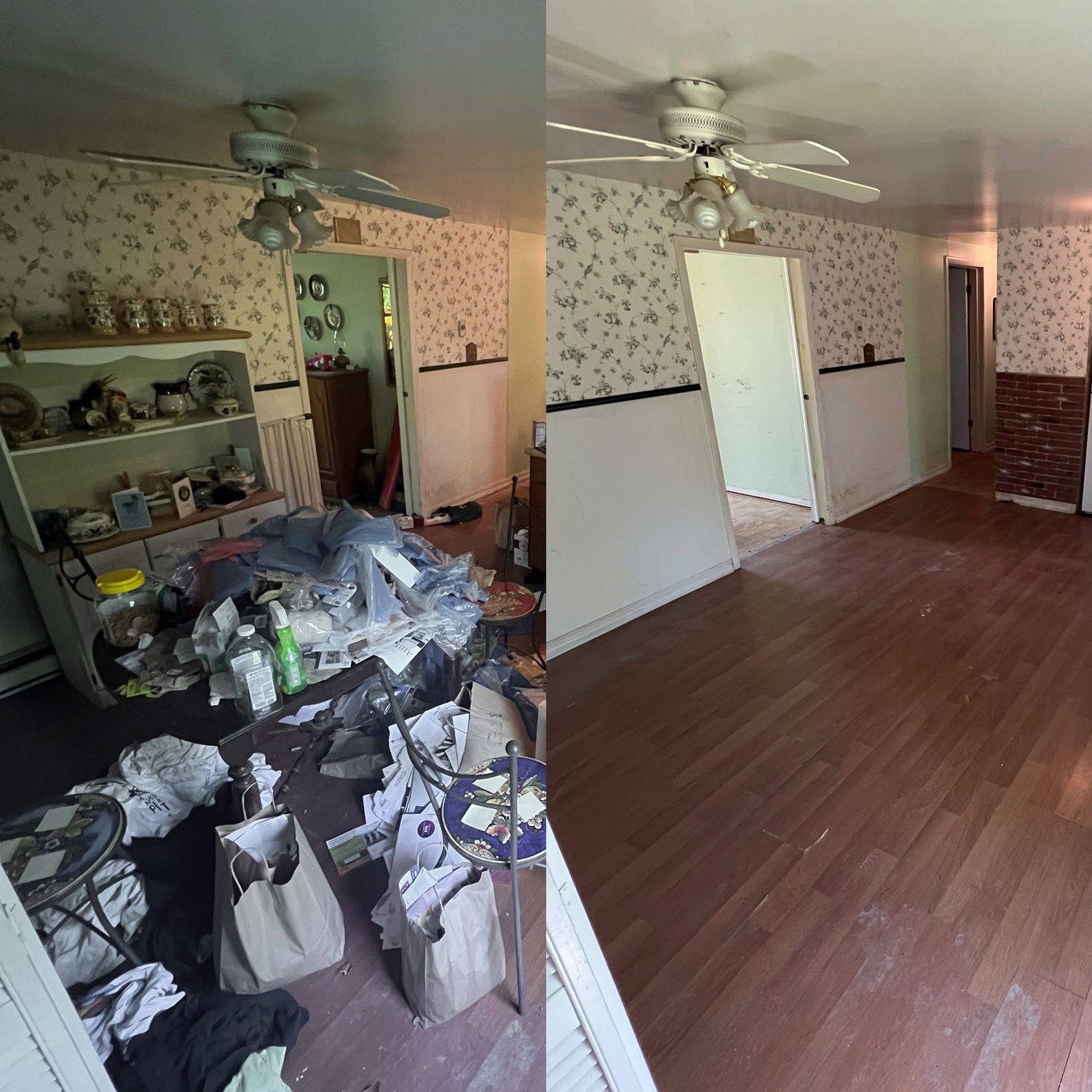 Displays the Before and After of a Full Service Junk Removal Project in Pinellas County, FL.